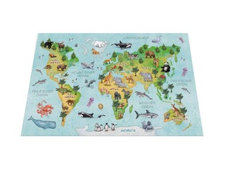 Desk pad with World map, 55x35cm