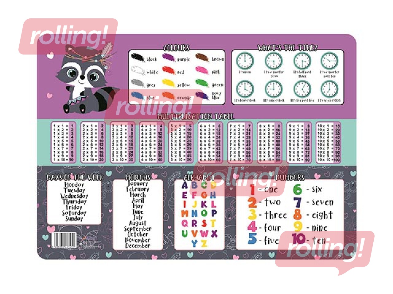 Galda segums Bambino, A3, 2 dažādi dizaini