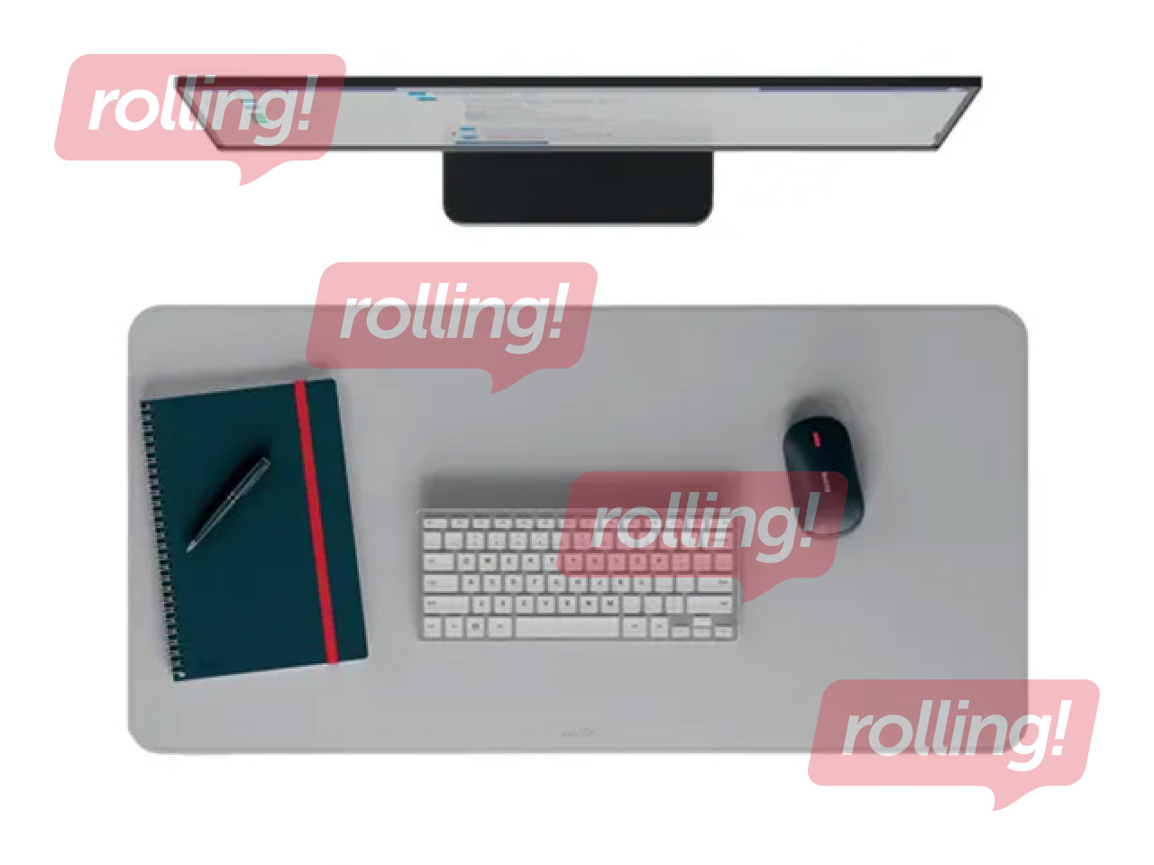 Galda segums Leitz Large, 80x40cm, gaiši pelēks