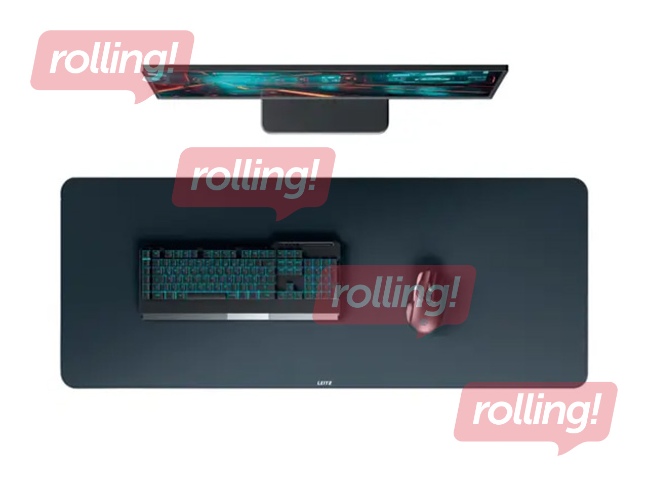 Настольный коврик Leitz Extra Large Gaming Mat, 100x40см, тёмно-серый