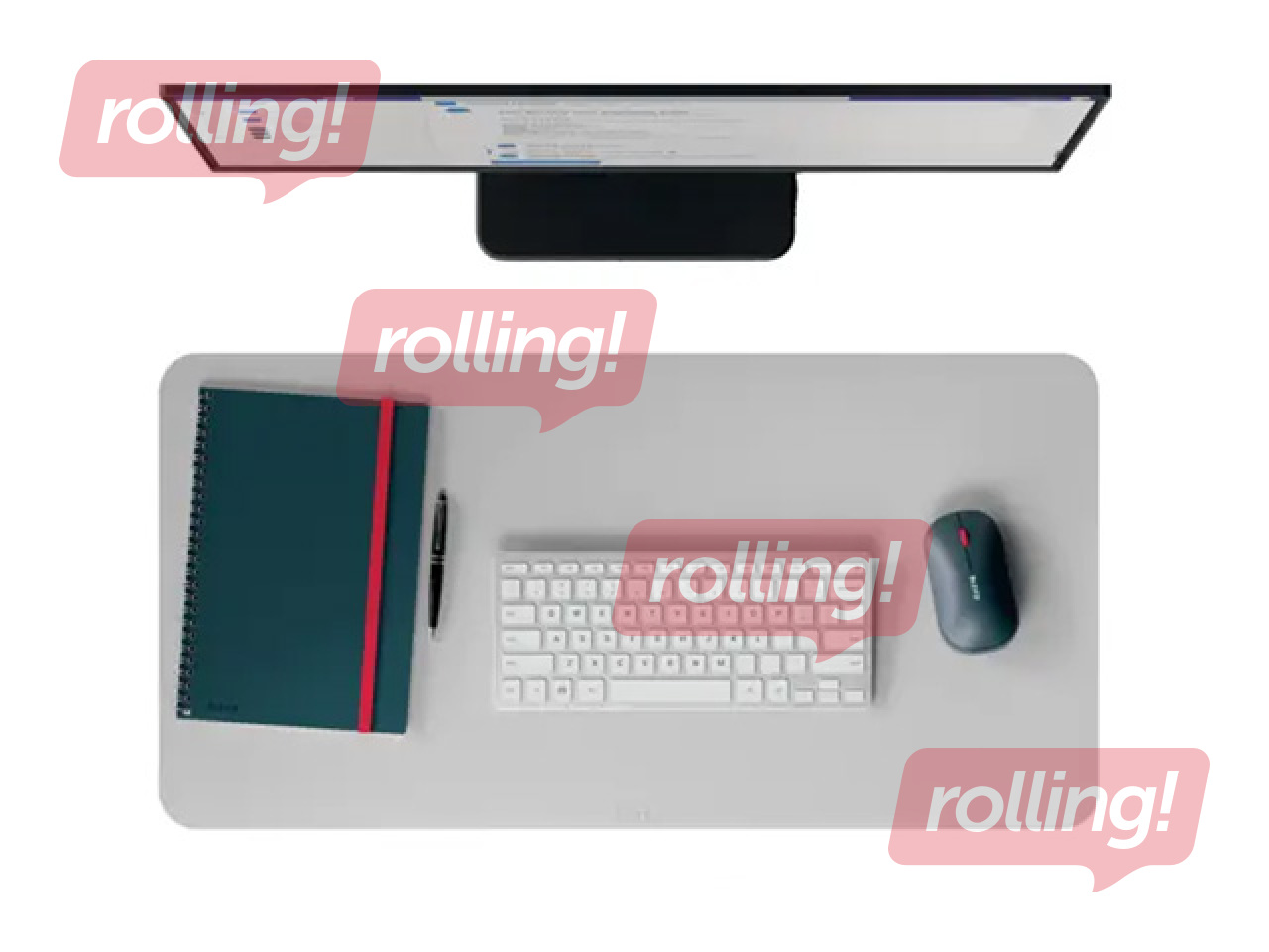 Настольный коврик Leitz Large Leather Desk Mat, 70x36см, серый