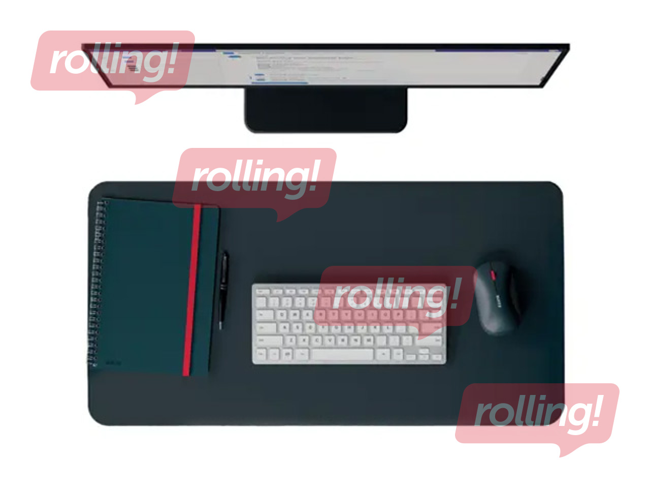 Galda segums ādas Leitz Large Leather Desk Mat, 70x36cm, tumši pelēks