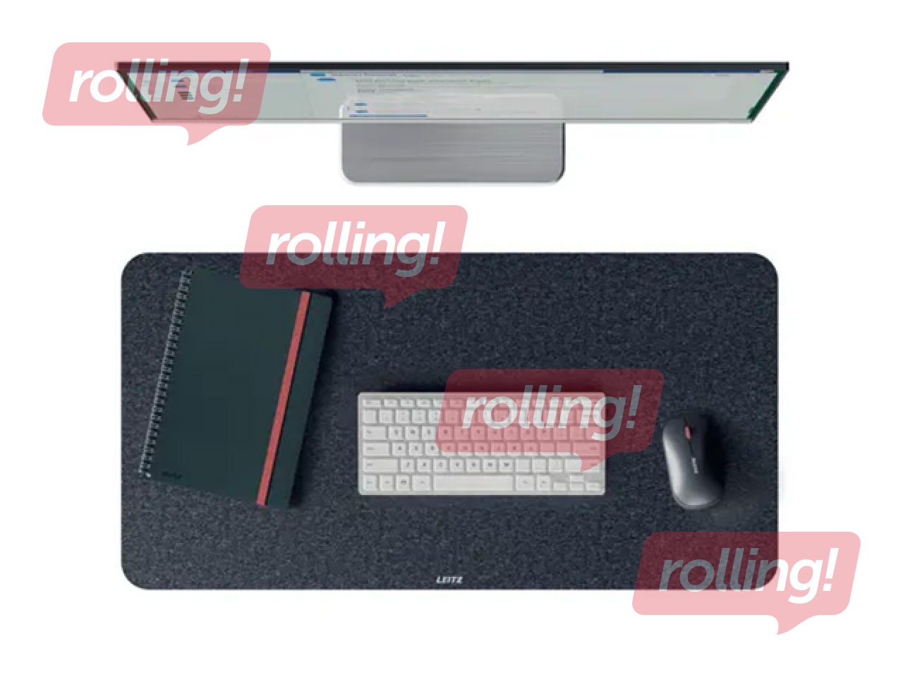 Lauakate Leitz Large Felt Desk Mat, 70x36cm, tumehall