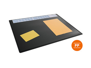 Desk mat with annual calendar and transparent overlay Durable, 65x50 cm, black