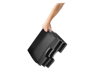 Dokumentu plaukts Leitz Plus, A4, atvērums platākajā malā, melns