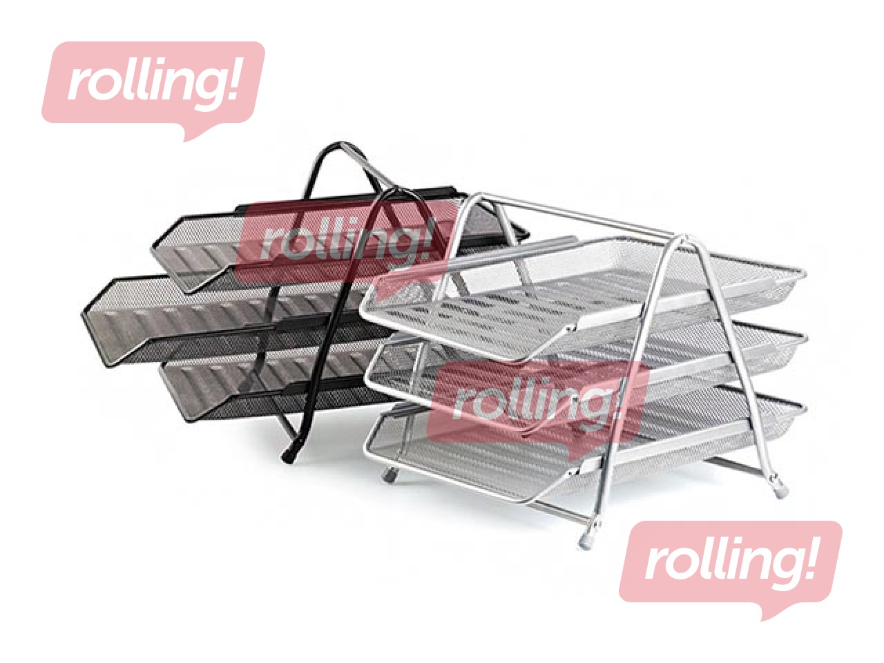 Dokumentu plauktu komplekts Forpus metāla, melns