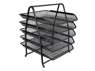 Dokumentu plauktu komplekts Concorde, metāla, melns