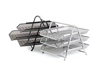 Document tray set  Forpus 3, metal, silver