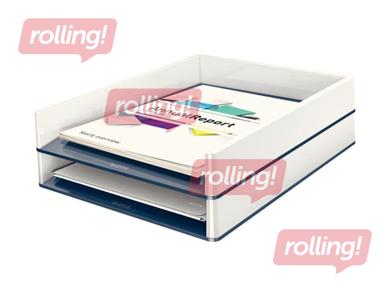 Dokumendisahtel Leitz WOW, valge/hall + KINGITUS! Osta kirjaalused Leitz WOW ja saa kingitus!