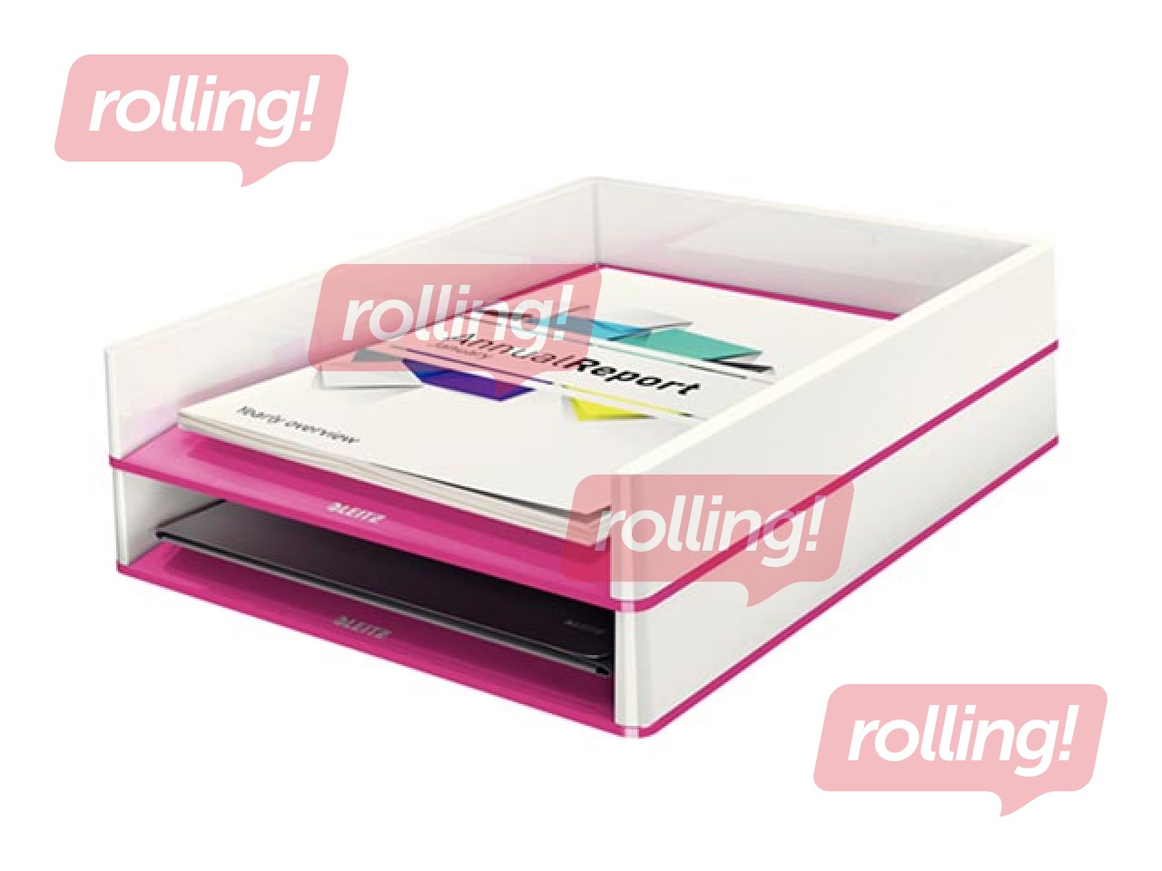 Лоток для документов Leitz WOW, белый/розовый + ПОДАРОК! Покупай лотки для документов и получ