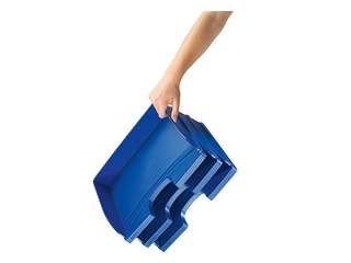Dokumentu plaukts Leitz Plus, A4, atvērums platākajā malā, zils