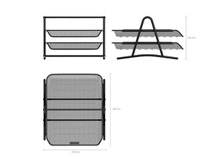 Лоток металлический для бумаг ErichKrause, 2-х уровневый, черный