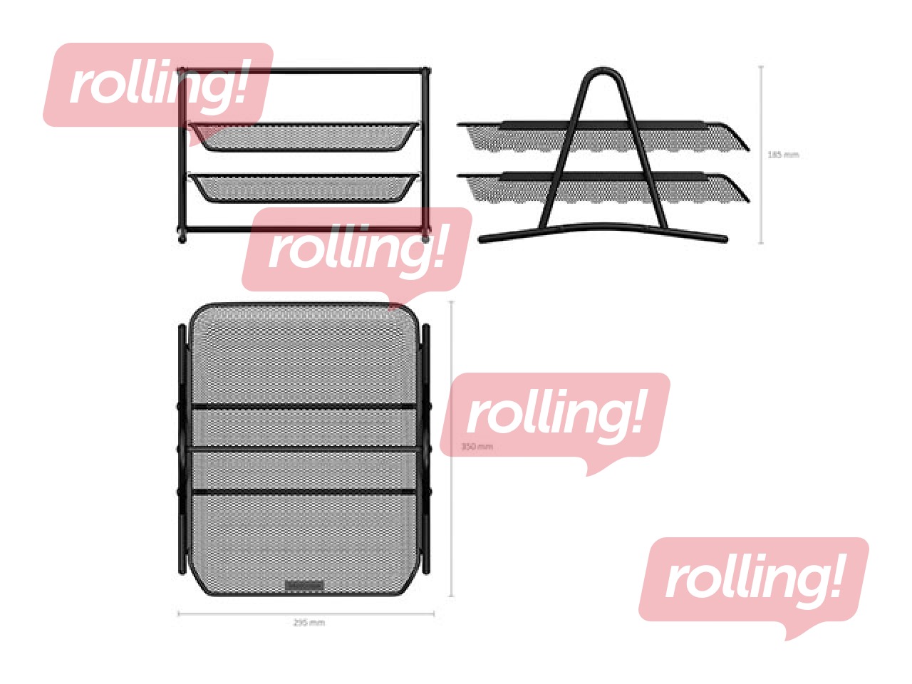 Лоток металлический для бумаг ErichKrause, 2-х уровневый, черный