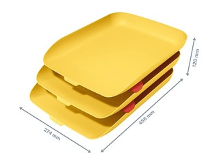 Dokumentu plauktu komplekts Leitz Cosy 3, dzeltens