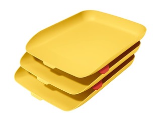 Leitz Cosy Letter Tray, Set of 3, warm yellow