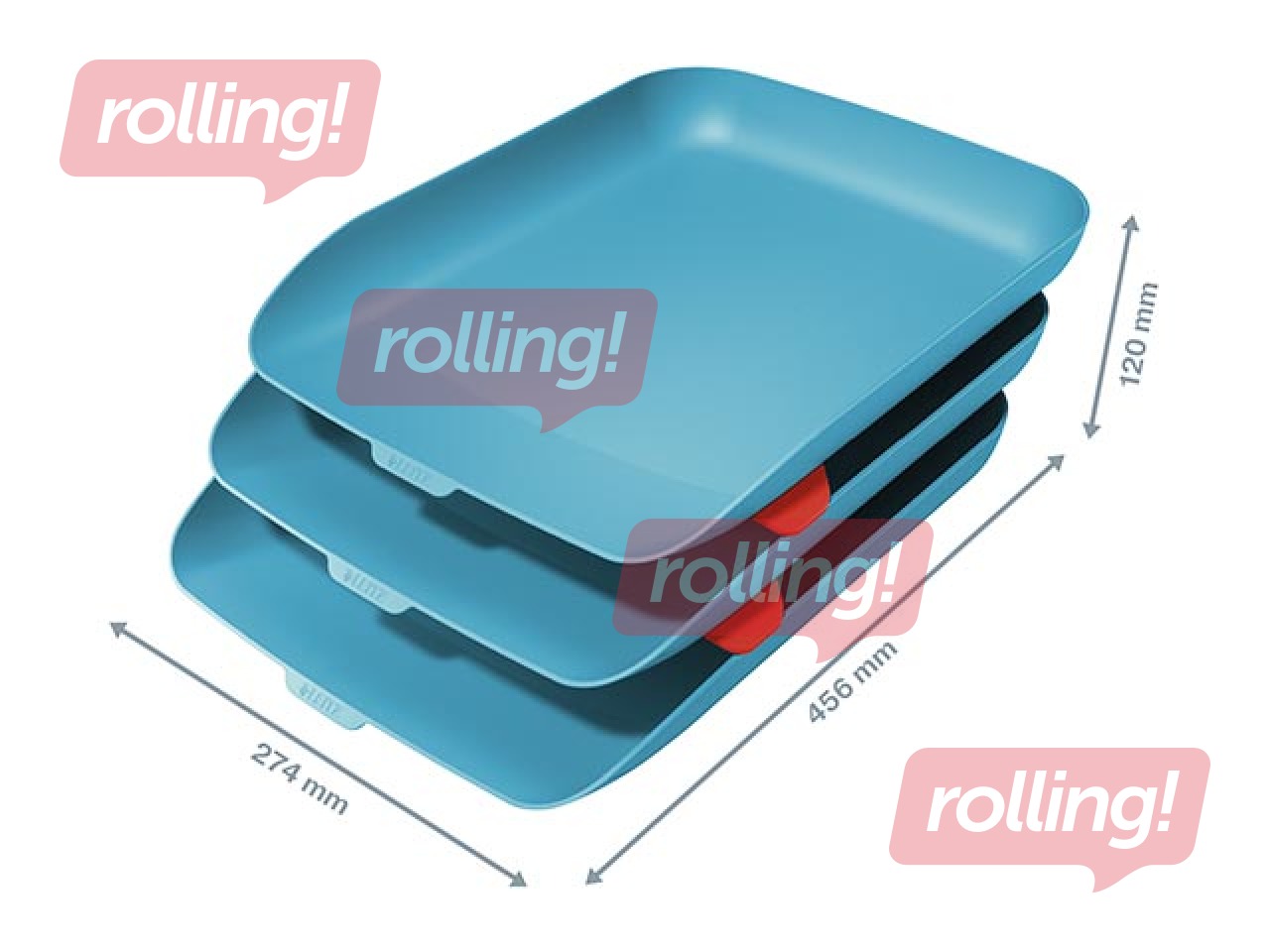 Leitz Cosy Letter Tray, Set of 3, calm blue