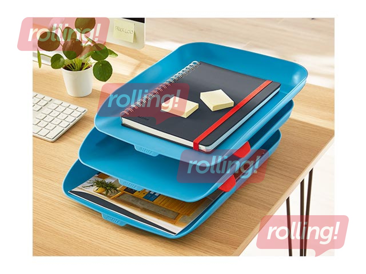 Leitz Cosy Letter Tray, Set of 3, calm blue