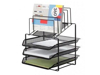 Töölaua komplekt Q-Connect, metall, 3 sahtlit, must