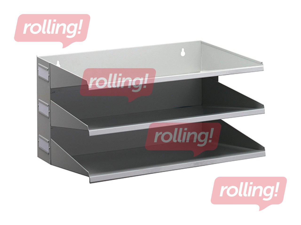 Dokumentu plauktu komplekts, Durable, atvērums platākajā malā, pelēks, A4