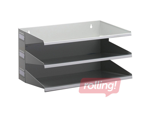 Комплект лотков для документов, Durable, открытие с широкой стороны, серый, A4