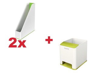 Dokumentu statīvs Leitz WOW, balts/zaļš + AKCIJA! Pērc dokumentu statīvus saņem dāvanu!