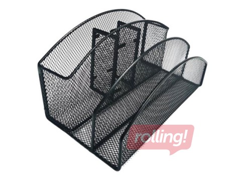 Galda organizators Concorde, 5 nodalījumi, metāla, melns