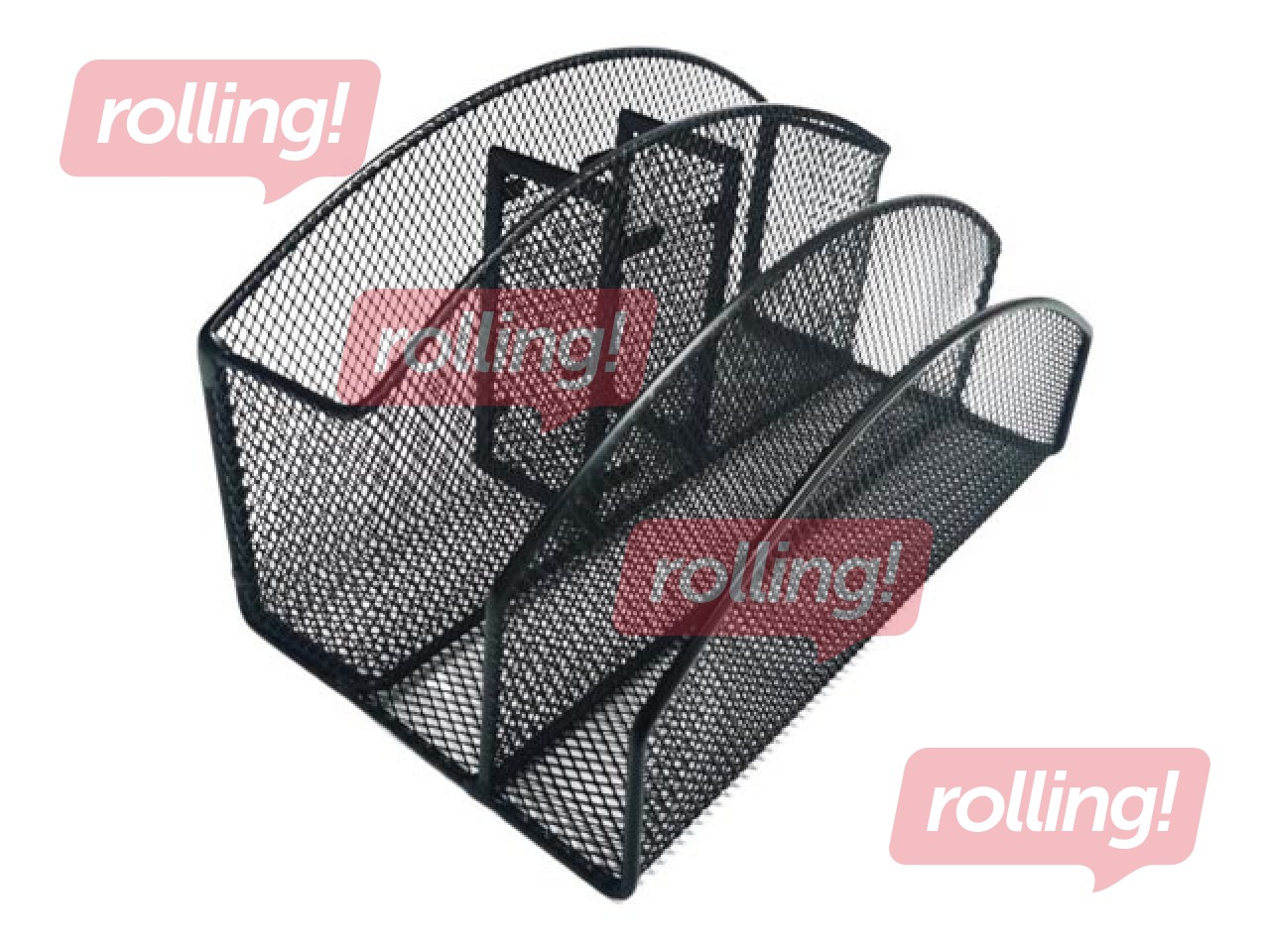 Galda organizators Concorde, 5 nodalījumi, metāla, melns