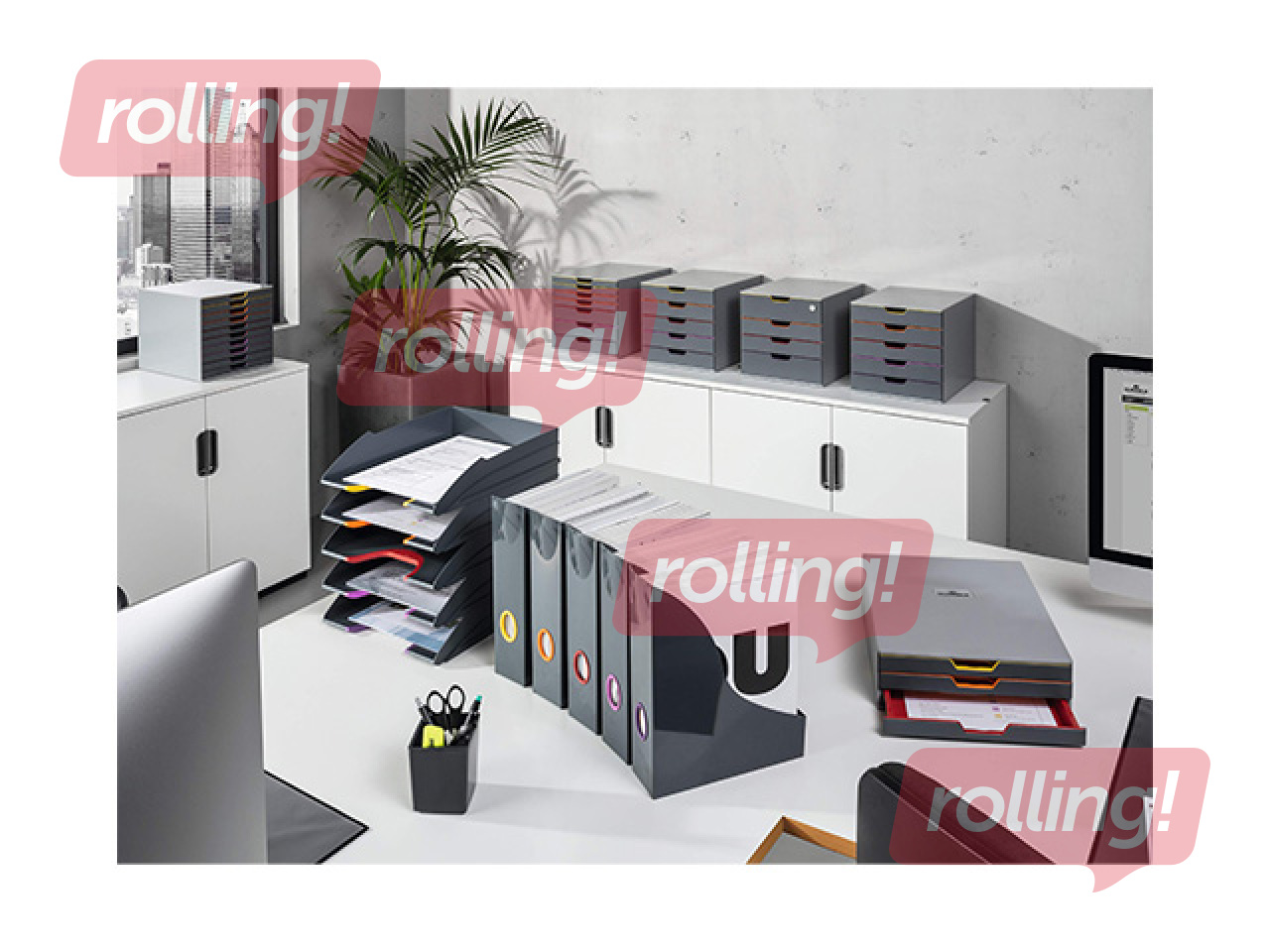 Dokumentu statīvu komplekts Durable Varicolor, A4, pelēks, 5 gab.