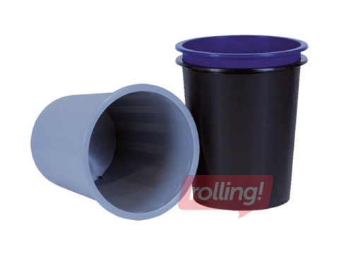 Wastebasket, plastic, grey, 14l