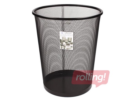 Корзина для бумаг Grand, металическая, чёрная, 12л