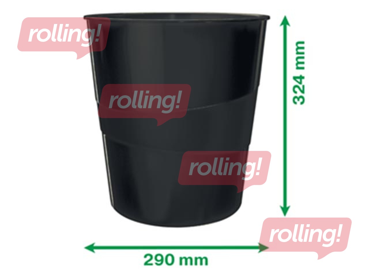 Корзина для бумаг Leitz Recycle, ПП, черная, 15л