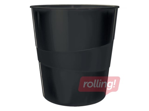 Paberikorv Leitz Recycle, plastikust, must, 15l