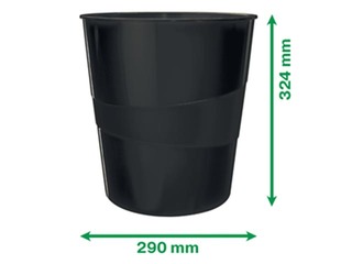 Papīrgrozs Leitz Recycle, plastikāta, melns, 15l
