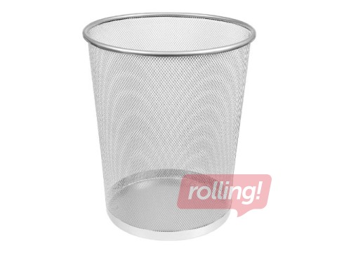 Корзина для бумаг MemoBe, металл, серебристая, 19л