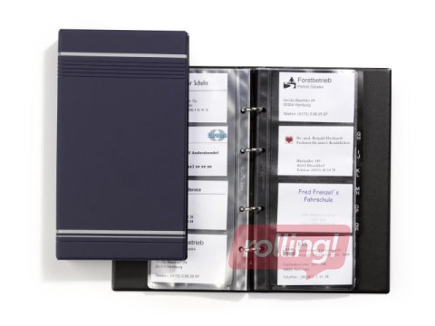 Vizītkaršu bloks Durable Visifix, 200 vizītkartēm ar alfabētisko sadalītāju, tumši pelēks