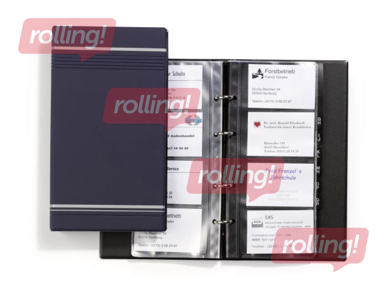 Vizītkaršu bloks Durable Visifix, 200 vizītkartēm ar alfabētisko sadalītāju, tumši pelēks