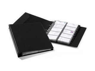 Vizītkaršu bloks Durable Visifix, melns, A4, 400 vizītkartēm