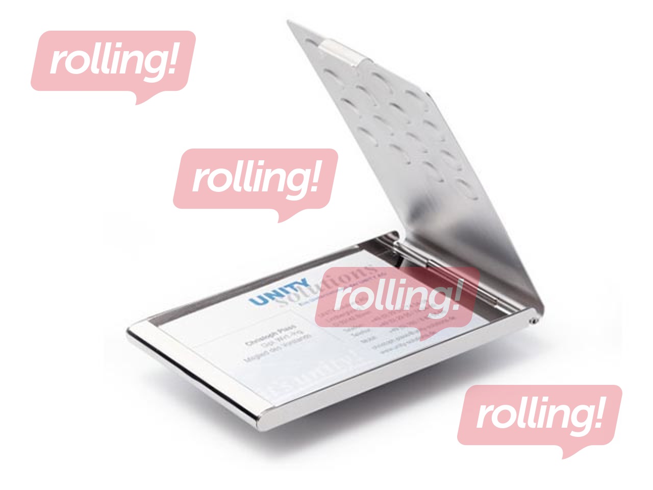 Визитница Durable, хромированная