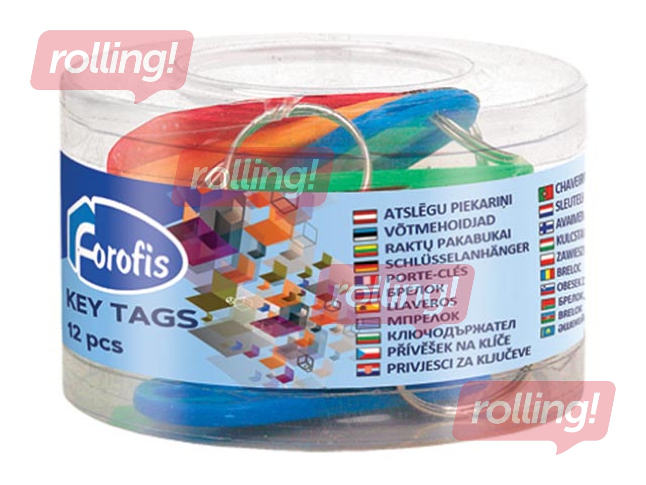 Plastic Key-ring Forofis, assorted, 12 pcs.