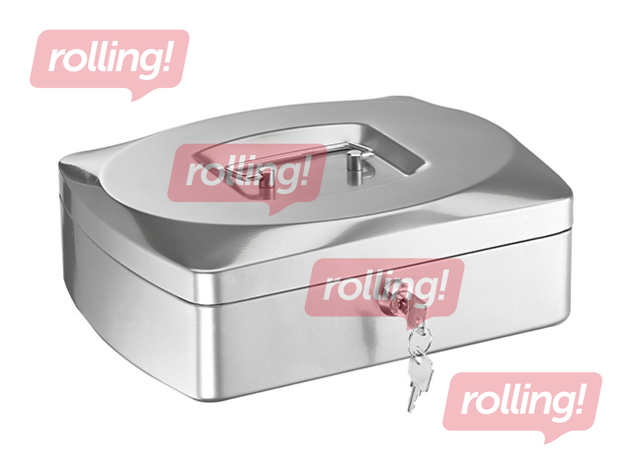 Naudas kaste Alco, metāla, sudraba, 255x90x200mm