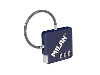 Combination key lock, blue, 6.5x6.8x0.9cm