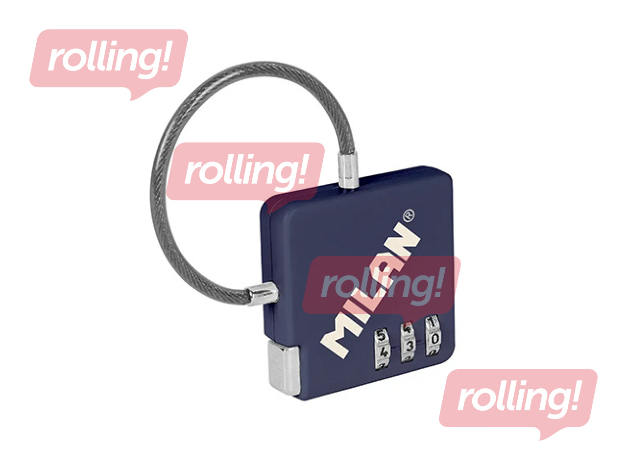 Koodiga võtmelukk, sinine, 6.5x6.8x0.9cm