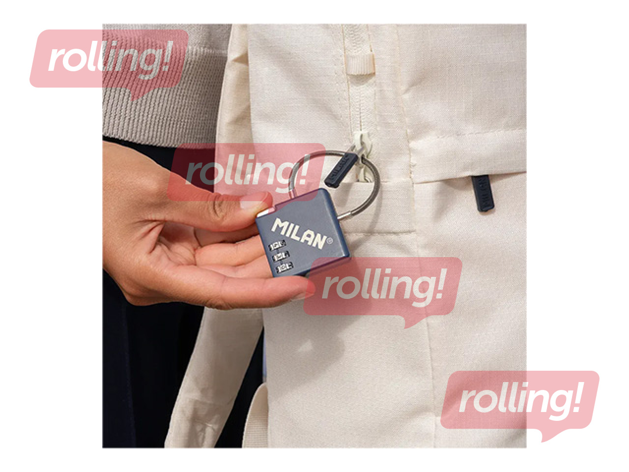 Koodiga võtmelukk, sinine, 6.5x6.8x0.9cm