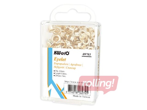 Заклёпки KW-Trio, золотистые, 4.8x5.2мм, 250 шт.