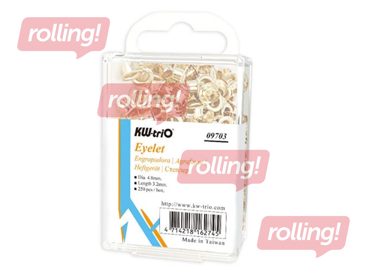 Заклёпки KW-Trio, золотистые, 4.8x5.2мм, 250 шт.