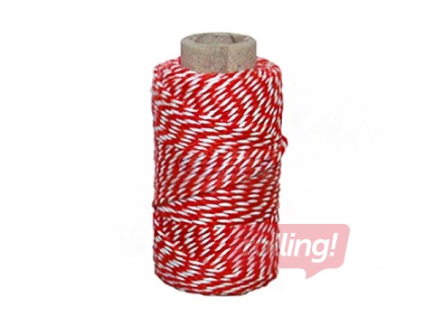 Notāru diegs, sarkans/balts, 35m