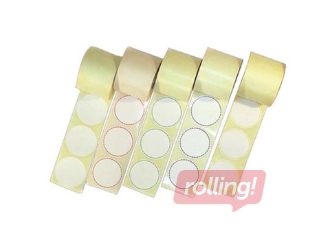 Uzlīmes notāriem ar sarkanu robotu malu, diam.53 mm, 500gab., baltas