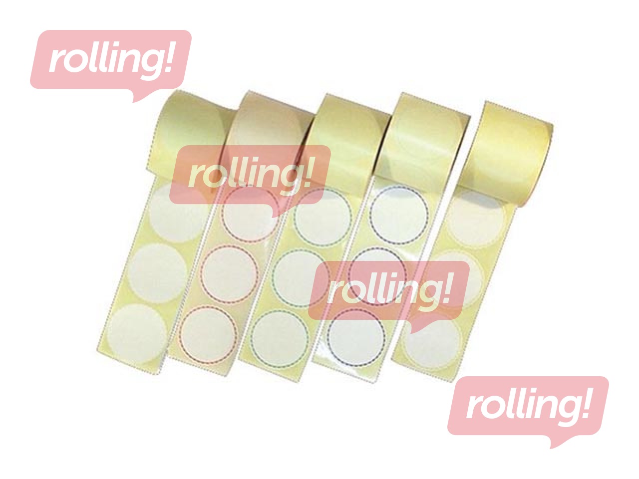 Uzlīmes notāriem ar sarkanu robotu malu, diam.53 mm, 500gab., baltas