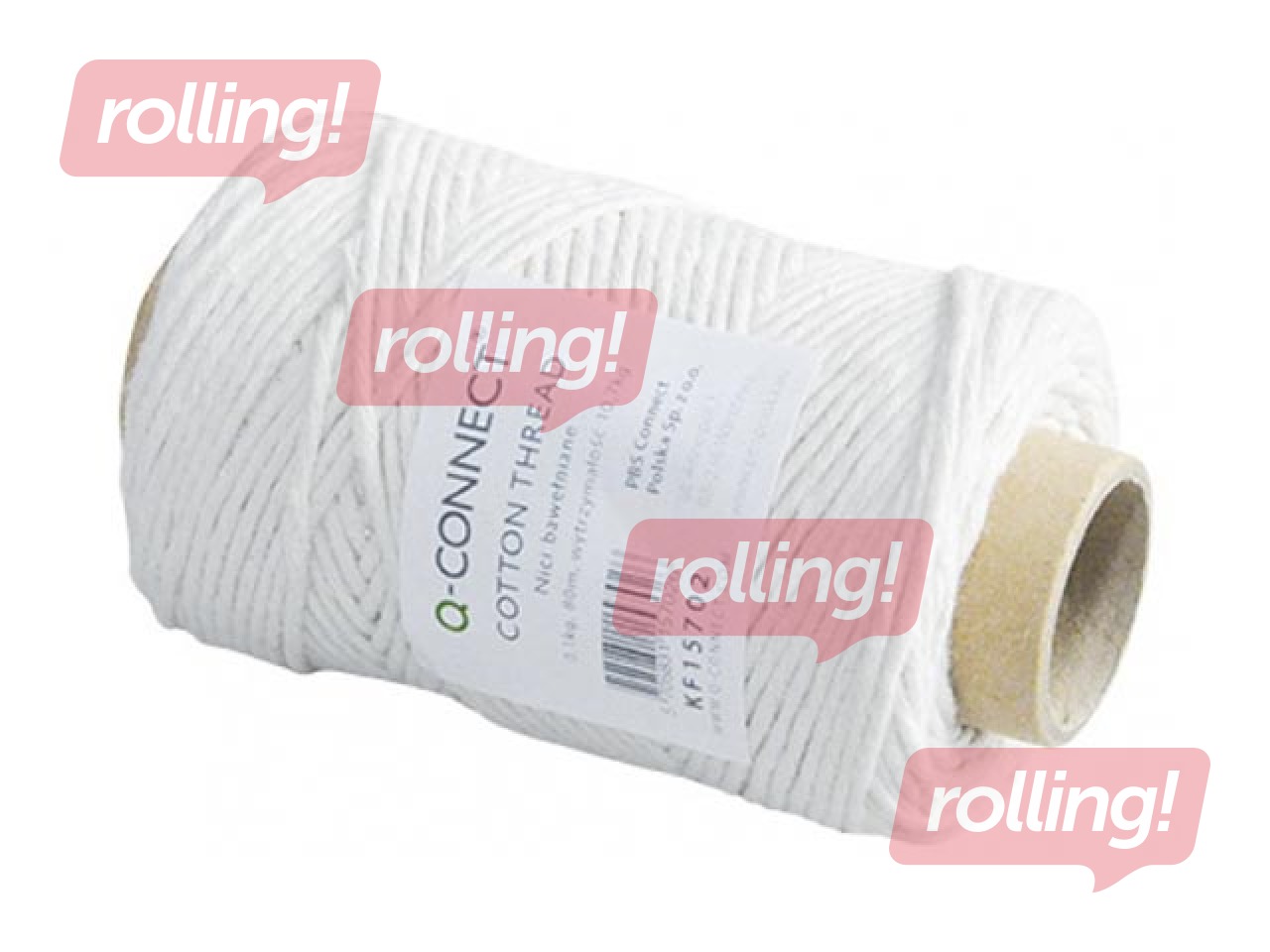 Cotton thread Q-Connect, waxed, white, 80m