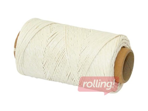 Linen thread Q-Connect, waxed, white, 220m